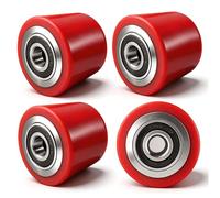 4 pieza Ruedas para Transpaleta de Poliuretano 80 x 70mm, Eje 20mm Ruedas para Transpaleta con Rodamientos de Bolas Recambios Industriales para Transpaletas Capacidad 750kg