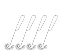 4 Piezas Batidora de Huevos Manual, Flexible y Resistente | Agujero para Colgar, Desmontable para Limpieza, Color Plata, Uso en Cocina, Alambre de Acero