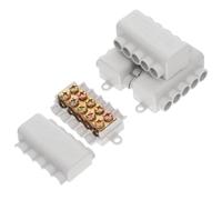 4 Piezas Bloque de Terminales Rápido 80a para Cableado Principal | Latón, Tapa Protectora y Configuración de Tornillos en Dos Niveles, Distribución Multiwire, Beige para Instalaciones