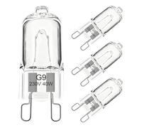4 Piezas Bombilla Halógena G9 40W, Bombilla G9 para Horno Microondas, Lámpara Horno Luz Blanca Cálida 2800K, 480LM, Resistente al Calor 300°C, Apta para horno, Lámparas de Mesa, Alta Durabilidad