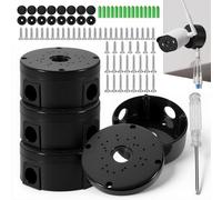 4 Piezas Caja Estanca Derivación Negra Impermeable Cámara Vigilancia