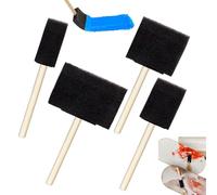 4 Piezas Cepillos de Espuma,Pincel de Espuma Pinceles de Espuma,Brocha de Esponja con Mango de Madera,Cepillo de Esponja Herramienta de Pintura,para Pintar, borrar, manchar, artesanía