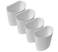 4 Piezas Cesta Colgante de Plástico Fondo Plano Blanco | Diseño Colgante Mesa, Portátil y Flexible, para Carrito de Salón, Organización y Almacenaje