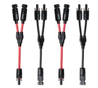4 Piezas Conectores Solares Y, Adaptador Solar para Panel Fotovoltaico | Conector solar en Y para conexión paralelo, 30A 1000V DC, IP67 impermeable, divisor para cables de paneles solares