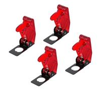4 Piezas Cubierta de Palanca de Plástico y Hierro 12mm Asw-07d | Tapa Abatible Roja, Bloqueo para Pulsaciones Accidentales, Instalación Rápida, Uso en Equipos Industriales