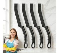 4 piezas de cepillo de limpieza de hendiduras, cepillo de limpieza de grietas de cerdas duras, herramienta de limpieza multifuncional para el hogar, baño, cocina, guía de ventana, bañera, vehículo