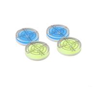 4 piezas de nivel de burbuja redondo de acrílico de 32 mm para vial de alcohol para medición de precisión, medidor vertical horizontal para carpintería, muebles, soportes de cámara, amarillo y azul