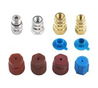 4 piezas de readaptación R12 a R134a para A/C Pro, kit adaptador de válvula de lado alto bajo con puertos de 7/16 3/8 pulgadas, juego de conversión de metal para auto AC 1976-1995