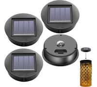 4 piezas de repuesto para lámparas solar φ8 cm lámparas con LED brillante, IP65 resistente al agua, panel solar colgante