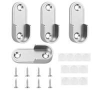 4 piezas de soporte para barra de armario de aleación de zinc con 8 tornillos para barra ovalada, soporte de barra para armario con adhesivo anticolisión