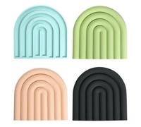 4 Piezas Forma De La Nube Salvamanteles De Silicona, Antideslizante Y Resistente Al Calor Salvamanteles Ollas Calientes, Adecuado para Sartenes, Tazas, Platos, Etc(Gris, Azul, Rosa, Verde)