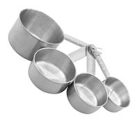4 Piezas Juego de Cucharillas Medidoras Apilables | Mango Largo Ergonómico, Marcas Grabadas, Tamaño Portátil, Uso Diario en Cocina, Color Plata