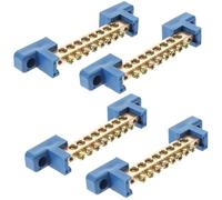 4 Piezas Latón Bloque de Terminales de Distribución 8 Orificios para Caja | Base Aislante de Plástico, Tornillos Galvanizados y Coloridos, para Circuitos Dc y Cableado de Vehículo