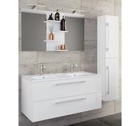4 piezas lavabo doble 2 lavabos muebles de baño conjunto lavabo Budasi espejo 4 piezas lavabo doble 2 lavabos muebles de baño conjunto lavabo Budasi espejo Blanco