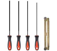 4 Piezas Lima para Afilado de Motosierra, 3.2/4.0/4.8/5.2mm Afilador Cadena Motosierra, Lima Motosierra, Lima con Mango Archivador para Motosierra, Adecuada para Motosierra de Bricolaje