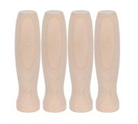 4 Piezas Mango de Madera para Barbacoa, Repuesto Agarre | Madera Clásica, Superficie Lisa y Antideslizante, para Parrilla, Brochetas, Cepillos y Mantenimiento Exterior