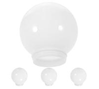 4 Piezas Pantalla de Lámpara Acrílica de Color Leche en Globo | Accesorio Elegante y Simple, Acrílico Ligero Resistente a Impactos, para Patio y Luminarias de Poste