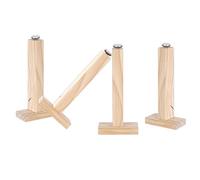 4 piezas Patas de Cama de Madera Patas de Apoyo Tipo T Cuadrado,Patas Regulables De Madera Maciza, Piernas de soporte de viga de marco de cama elevar para muebles,con tornillos (16CM)