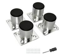 4 Piezas Patas para Muebles 5 cm en Aleación de Aluminio Engrosado, con Almohadillas Antideslizantes, Patas Regulables para Muebles Antióxido y Resistente Al Desgaste con Tornillos y Destornillador
