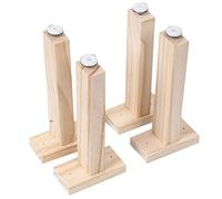 4 piezas patas para muebles de cama tipo T,pies de soporte de viga de marco de cama ajustables Piernas de madera maciza,con tornillos,color madera,elevar para muebles (30CM)