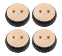 4 Piezas Patas Redondas de Madera para Sofá, Reemplazo Café 6,5 CM | Diseño Redondeado Tipo Bun, Agujeros Pretaladrados, Acabado Liso y Veta Natural, para Banco y Cama