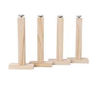 4 piezas Patas Regulables para Muebles De Madera Maciza, Piernas muebles de cama tipo T,pies de soporte de viga de marco de cama elevar para muebles,color madera,con tornillos (26CM)