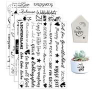 4 Piezas Pegatinas Para Frotar, Rub On Sticker Transfers, De Transferencia, Para Cerámica, Vidrio, Madera, Artesanías, Decoración De Bricolaje
