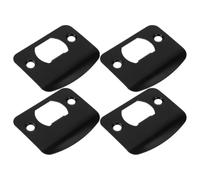 4 Piezas Placa de Cierre de Cerrojo D de Acero Inoxidable Negro | Diseño de Esquina Redondeada, Tornillos Incluidos, Repuesto para Pestillos de Entrada y Mantenimiento