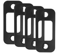4 Piezas Placa de Cierre de Puerta para Cerrojo Negra de Acero Inoxidable | Repuesto de Instalación Rápida, Acabado Limpio y Resistente, para Puertas de Madera y Uso en Oficina