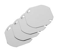 4 Piezas Placa de Cubierta Octagonal de Acero Inoxidable | Acabado Plata, Estructura Plana, Ajuste al Ras Pared, para Fábrica y Hogar, Protege Cableado Interno