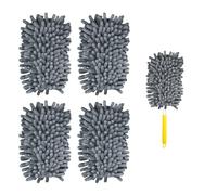 4 Piezas Recambios de Plumero, Microfibra Plumero para Ventilador de Techo Recambios de Plumero 360 Resistentes Plumeros de Mano para Limpieza Compatible con Swiffer (Gris)