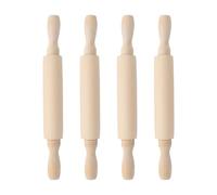 4 Piezas Rodillo de Cocina de Madera para Hornear, Control Preciso | Uso Doméstico Clásico, Superficie Lisa y Pulida, para Masa de Tarta y Empanadillas