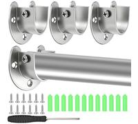4 Piezas Soporte Barra Armario en Forma de U 25mm, Acero Inoxidable con Tornillos, para Tubo Redondo Ropa Armario