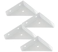 4 Piezas Soporte de Esquina Triangular de Hierro Reforzado | Fijación de Junta, Alta Resistencia y Desgaste, Blanco, para Estantería y Salón