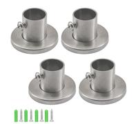 (4 Piezas) Soporte de Tubo de Montaje en Pared de 32mm Soporte de Brida de Varilla de Acero Inoxidable 304 Soporte de Extremo de Poste Soporte de Extremo de Enchufe para Closet, Armario, Barra de
