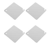 4 Piezas Tapa Ciega Metálica Plana de 4 Pulgadas | Diseño en Blanco, para Cajas de Empalme y Distribución, Uso en Cableado Doméstico, Color Plata
