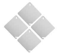 4 Piezas Tapa Metálica de 4 Pulgadas, Placa Ciega | Placa Plana Plata, Orificios de Montaje Alineados, para Cajas de Techo y Cuadros, Uso Interior o Exterior