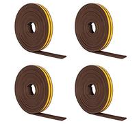 4 Piezas Tira de Sellado Autoadhesiva para Ventana,Tira de Sellado Insonorizada/Burlete de Espuma,Tira de Goma Anticolisión para Puertas y Ventanas, 9 mm x 4 mm x 2.5 m, Total 20 m (Tipo E)