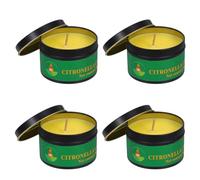 4 Piezas Velas Aromáticas de Cera Natural en Lata, Portátiles | Cera Natural, Llama Resistente al Viento, Larga Combustión, para Camping, Balcón y Noches de Verano