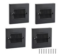 4 placas de pared de cepillo, placa de cepillo estándar para cable con 8 tornillos para enchufes y ordenar cables y cables para decorar pared, hogar, oficina (negro)