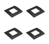 4 placas de plástico cuadradas, 2 módulos para caja 502, compatible con Bticino Living Light, color negro, serie MBL