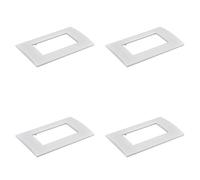 4 placas de plástico cuadradas, 4 módulos para caja 504, compatible con Bticino Living Light, color blanco, serie MBL