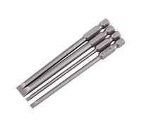 4 Puntas de Destornillador de 100 mm de Largo Puntas de Cabeza Ranurada Puntas de Destornillador de Ccabeza Plana Vástago Hexagonal de Acero de 1/4 "