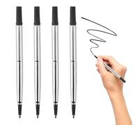 4 recambios de bolígrafo roller negro compatibles con bolígrafos Parker Quick Rollerball de 0.7 mm, punta media, suave, secado rápido, suministros de oficina para escritura personal, dibujo, regalo de