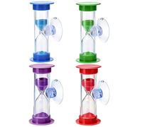 4 Relojes de Arena para niños, de 3 y 2 Minutos, con Temporizador Visual, para el Cepillado de Dientes, la Cocina, la Oficina y los Juegos (Verde, Azul, Rojo y Morado)