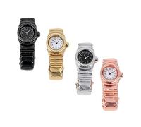 4 relojes en miniatura de aleación a escala 1:12 para decoración, réplicas realistas, reloj de pulsera en miniatura para muñecas