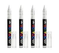 4 Rotuladores Permanentes Blancos para Tela, Rotulador Textil Lavable en Máquina, Rotulador Blanco Permanente 1-6mm con Punta Suave, Rotuladores para Tela para Diseños Personalizados Ropa y Accesorios