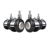 4 × Ruedas De Vástago M8 Hilo M10 Ruedas Para Muebles 2 Pulgadas 160 Kg Rueda Doble Industrial Universal Giro De 360 ° Ruedas De Transporte Con Freno Por Carretilla Silla Mesa -tornillo