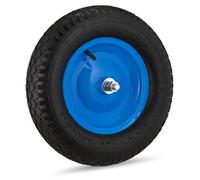Relaxdays 4 x Ruedas Carretilla 4.80 4.00-8, Eje, 2PR, Neumática, Recambio Carrito, hasta 120 kg, Llanta Acero, Negro y Azul