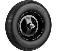 4 ruedas para carretilla de goma maciza con eje, medida 4.80 4.00-8, resistentes a pinchazos, capacidad de carga de 100 kg. Rueda de repuesto, color